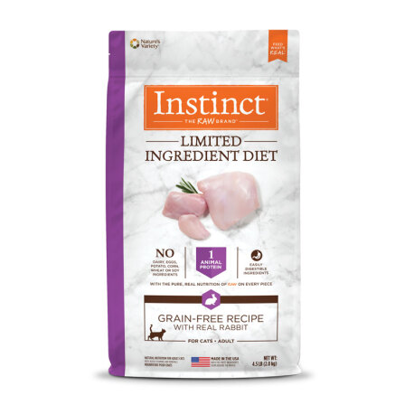 Instinct 生鮮本能 - 單一低敏無穀物兔肉貓糧 - 4.5 磅 到期日：2025-10-02