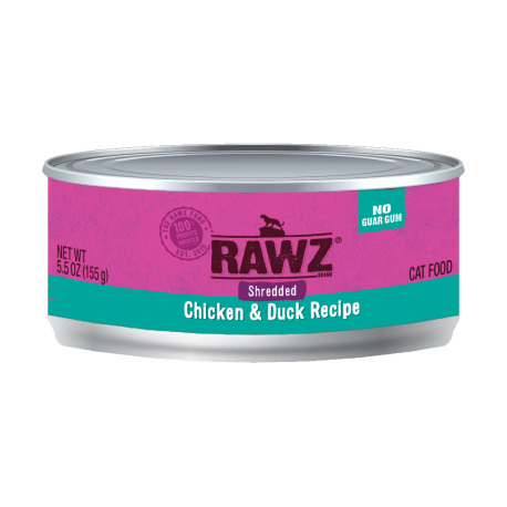 RAWZ - 雞肉、鴨肉肉絲全貓罐頭 - 155 克 Expiry Date: 2025-10-08
