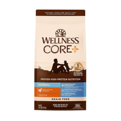 Wellness 寵物健康 - CORE+ 無穀物去毛球配方貓糧 - 4.75 磅 到期日：2025-10-29