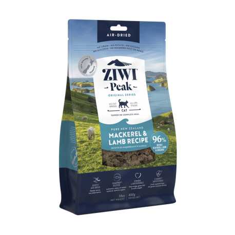 ZiwiPeak 巔峰 - 鯖魚及羊肉配方風乾脫水鮮肉貓糧 - 400 克 到期日：2025-10-31