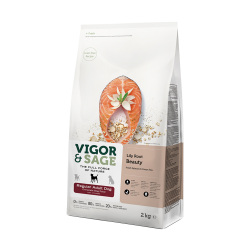 VIGOR & SAGE - 百合美毛全犬種三文魚成犬糧 (大粒) - 2 公斤 Expiry Date: 2025-11-15