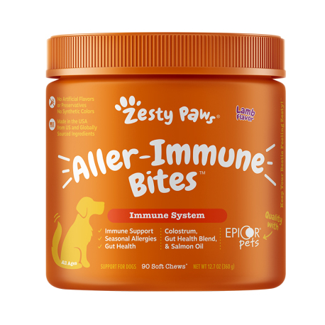 Zesty Paws - Aller-Immune Bites 抗敏免疫咀嚼軟粒 - 羊肉味(犬用) - 90 粒 到期日：2025-11-30