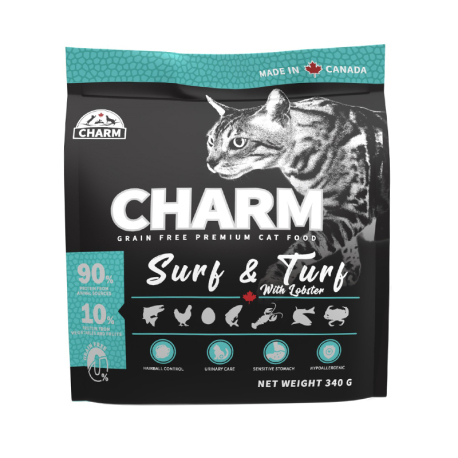 CHARM - 無穀物海陸龍蝦盛宴配方貓糧 - 340 克 到期日：2025-11-30