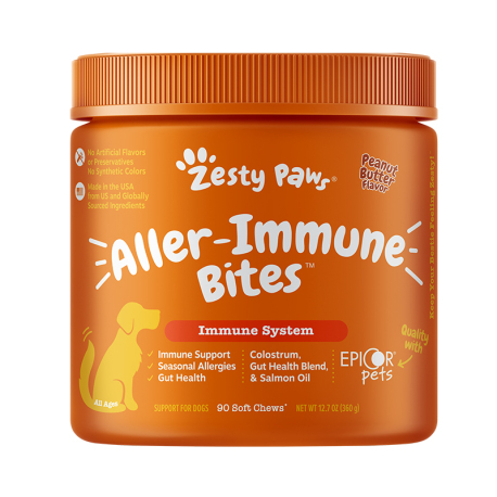 Zesty Paws - Aller-Immune Bites 抗敏免疫咀嚼軟粒 - 花生醬味(犬用) - 90 粒 到期日：2026-01-31