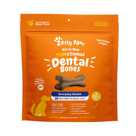 Zesty Paws - All-in-one Functional Dental Bones 多功能小型犬潔齒骨 - 28 支 到期日：2026-02-17