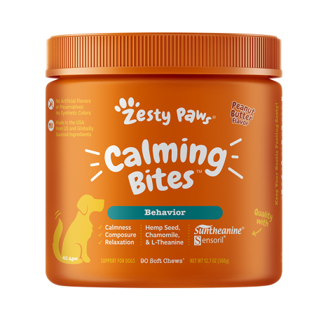 Zesty Paws - Calming Bites 舒緩咀嚼軟粒 - 花生醬味(犬用) - 90 粒 到期日：2026-02-28
