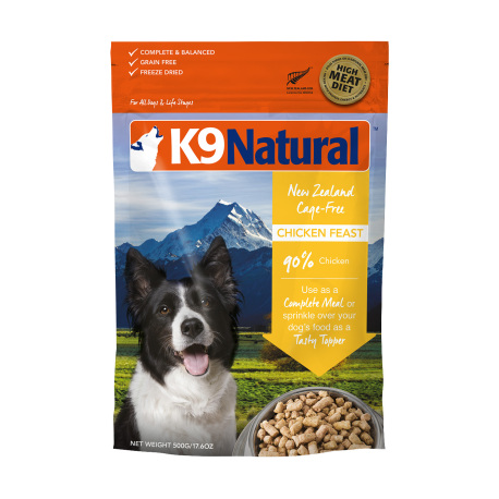 K9 Natural - 凍乾脫水雞肉全犬鮮肉狗糧 - 500 克 到期日：2026-03-06