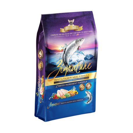 Zignature 超越 - 全犬無穀物鱒魚及三文魚配方 (細粒裝) - 4 磅 到期日：2026-03-24