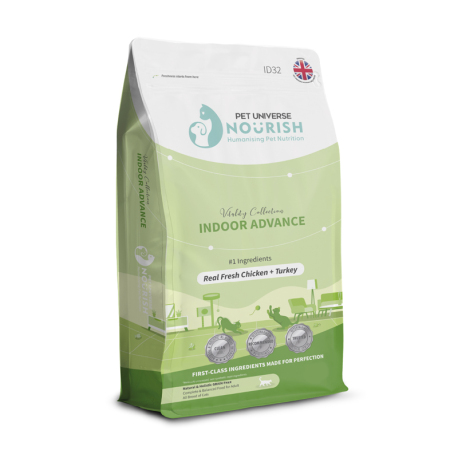 Pet Universe Nourish - 鮮雞肉火雞室內貓配方貓糧 - 1 公斤 到期日：2026-03-28