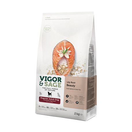 VIGOR & SAGE - 百合美毛全犬種三文魚成犬糧 - 12 公斤 到期日：2026-04-03