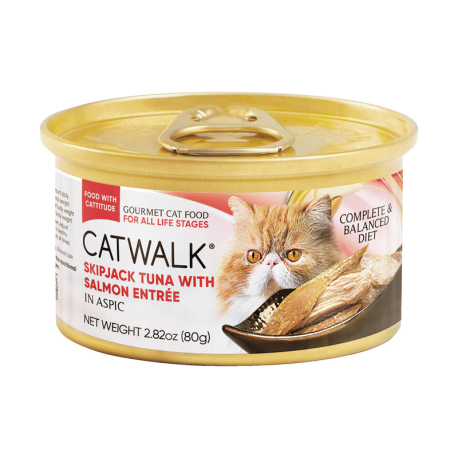 CATWALK - 鰹吞拿魚 + 三文魚主食罐 - 80 克 到期日：2026-05-19