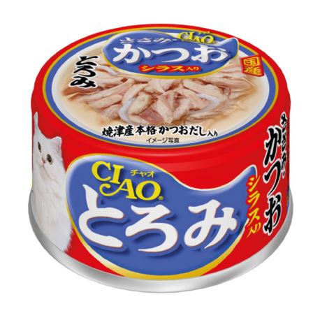 CIAO - 雞肉、鰹魚、白飯魚濃湯系列貓罐頭 - 85 克 到期日：2026-06-06