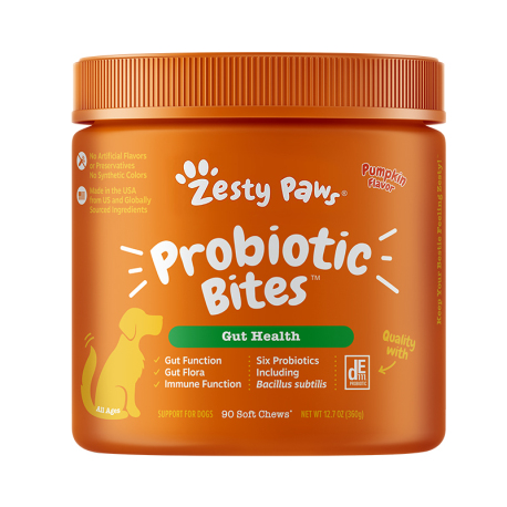 Zesty Paws - Probiotic Bites 益生菌咀嚼軟粒 - 南瓜味(犬用) - 90 粒 到期日：2026-06-30