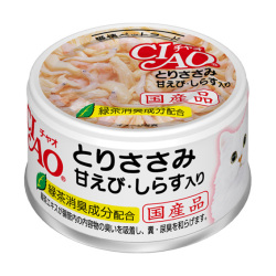 CIAO - 雞肉、甜蝦、白飯魚貓罐頭 - 85 克 到期日：2026-07-11