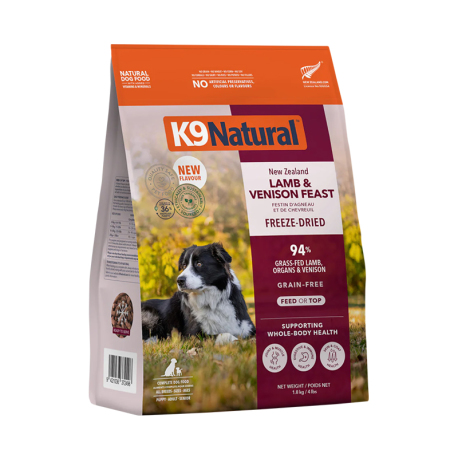K9 Natural - 凍乾羊肉鹿肉全犬狗糧 - 1.8 公斤