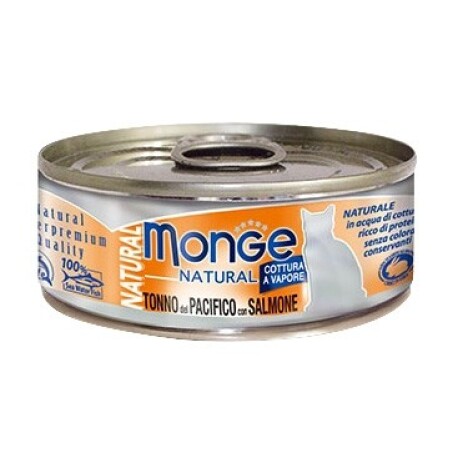 Monge - Morsels of YELLOWFIN TUNA WITH SALMON - 80g Expiry Date: 2026-08-23