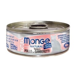 Monge - Morsels of TUNA AND CHICKEN WITH SHRIMPS - 80g Expiry Date: 2026-08-23