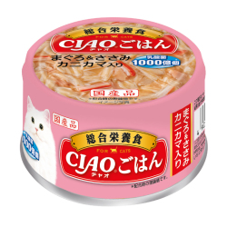 CIAO - 吞拿魚、雞肉、蟹肉棒貓罐頭 - 85 克 到期日：2026-08-28