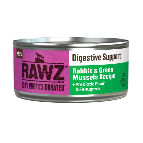 RAWZ - 消化系統保健配方兔肉綠唇貽貝貓罐 - 155 克