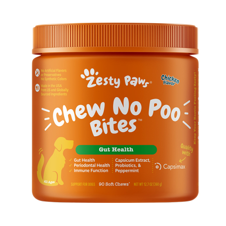 Zesty Paws - Chew No Poo Bites 防吃便便咀嚼軟粒 - 雞肉味(犬用) 到期日：2026-09-30
