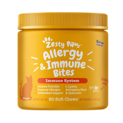 Zesty Paws - Allergy & Immune Bites 抗敏免疫咀嚼軟粒 - 煙肉味(貓用) 到期日：2026-09-30