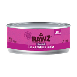 RAWZ - 吞拿魚、三文魚肉絲全貓罐頭 - 155 克 到期日：2026-11-04
