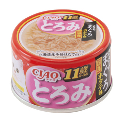 CIAO - 雞肉、吞拿魚、元貝濃湯系列(11歲起老貓用)貓罐頭 - 85 克 到期日：2026-11-12
