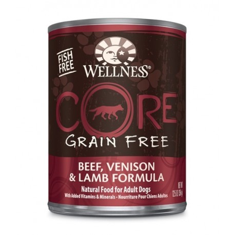Wellness 寵物健康 - CORE 無穀物牛肉、鹿肉拼羊肉狗罐頭 - 12.5 安士 Wellness 寵物健康 - CORE 無穀物牛肉、鹿肉拼羊肉狗罐頭 - 12.5 安士