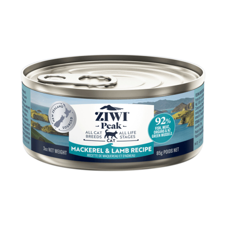 ZiwiPeak 巔峰 - 鯖魚配羊肉配方貓罐頭 - 85 克 ZiwiPeak 巔峰 - 鯖魚配羊肉配方貓罐頭 - 85 克