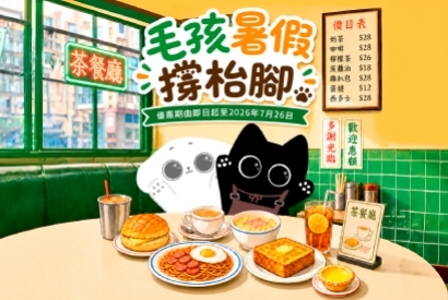 毛孩暑假撐枱腳